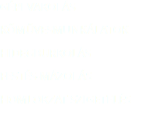 GÉPI VAKOLÁS KŐMŰVESMUNKÁLATOK HIDEGBURKOLÁS FESTÉS-MÁZOLÁS HOMLOKZAT SZIGETELÉS